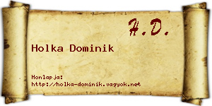 Holka Dominik névjegykártya